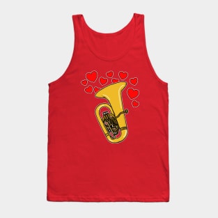 Valentines Day Tuba Player Tubaist Anniversary Wedding Musician Tank Top